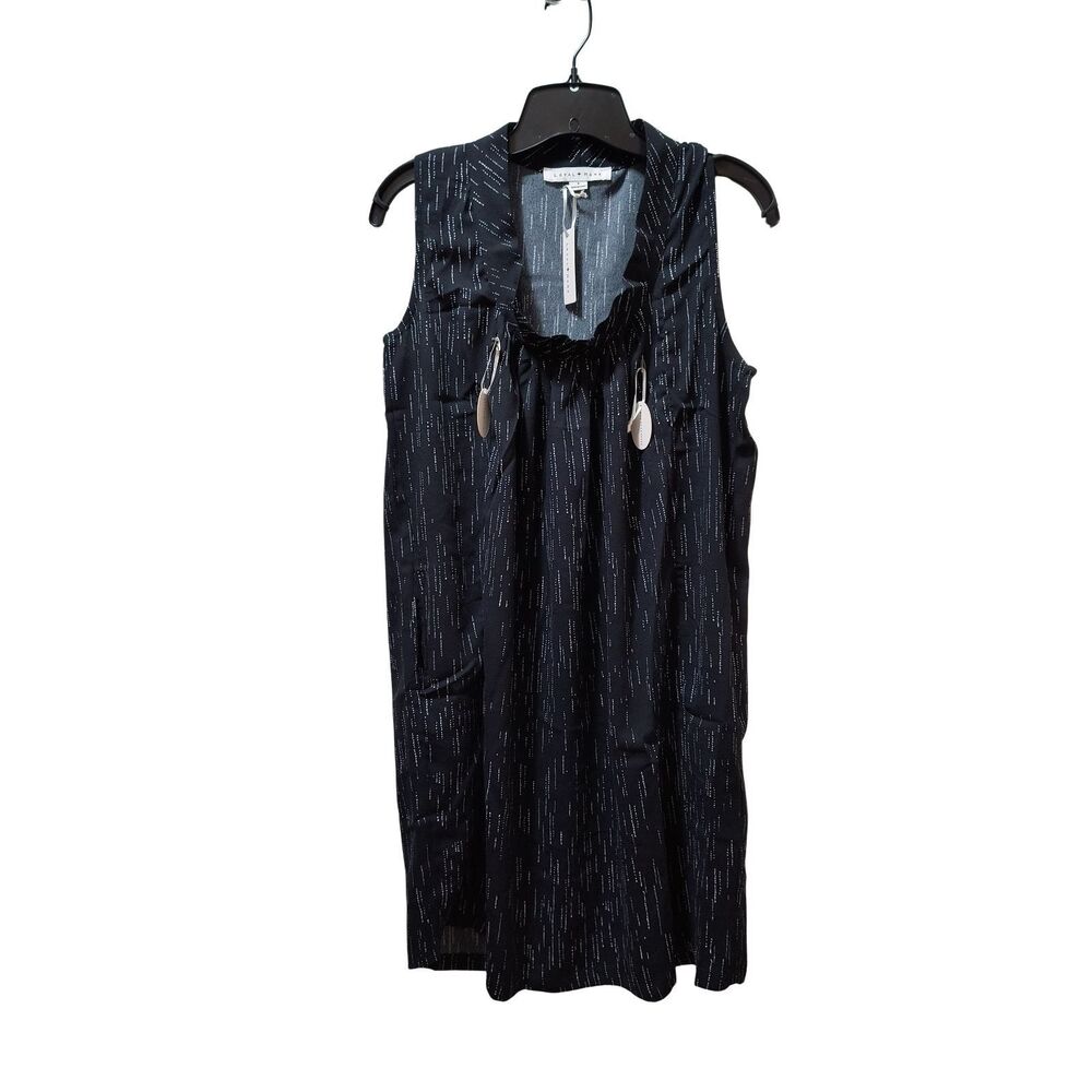 Loyal Hana Anya Maternity Nursing Dress S Black Waterfall Pleated Pockets NWT